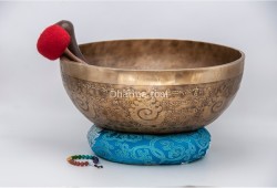 Chakra Yogi Tibetan Singing Bowl with Tibetan Mantra & Double Dorje Symbol