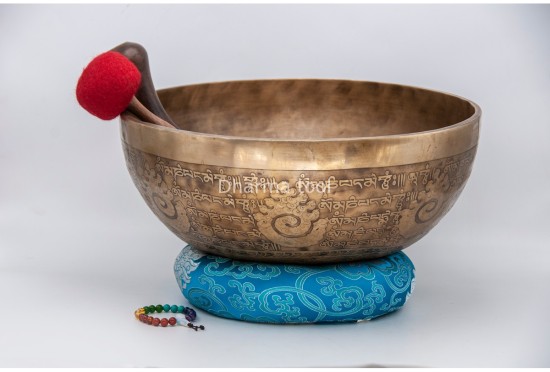 Chakra Yogi Tibetan Singing Bowl with Tibetan Mantra & Double Dorje Symbol
