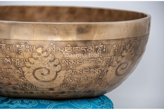 Chakra Yogi Tibetan Singing Bowl with Tibetan Mantra & Double Dorje Symbol