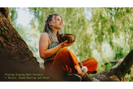 Playing Singing Bowl Outdoors – Nature, Sound Healing and Peace