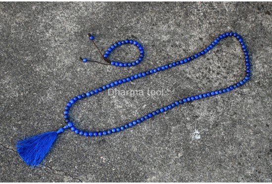 Lapis Lazuli Prayer Beads Set – 108 Beads Mala & Bracelet