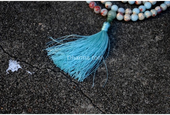 Amazonite Matte Stone Prayer Beads Set – 108 Beads Mala & Bracelet
