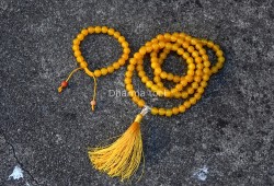 Yellow Jade Prayer Beads Set – 108 Beads Mala & Bracelet