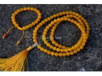 Yellow Jade Prayer Beads Set – 108 Beads Mala & Bracelet