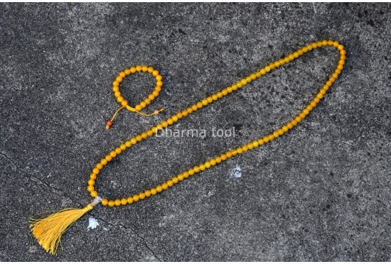 Yellow Jade Prayer Beads Set – 108 Beads Mala & Bracelet