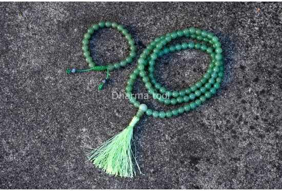 Green Onyx Prayer Beads Set – 108 Beads Mala & Bracelet