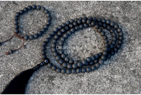 Lava Stone Prayer Beads Set – 108 Beads Mala & Bracelet