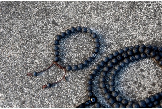 Lava Stone Prayer Beads Set – 108 Beads Mala & Bracelet
