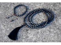 Lava Stone Prayer Beads Set – 108 Beads Mala & Bracelet