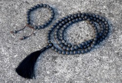 Lava Stone Prayer Beads Set – 108 Beads Mala & Bracelet