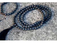 Lava Stone Prayer Beads Set – 108 Beads Mala & Bracelet