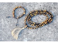 Tiger Eye Prayer Beads Set – 108 Beads Mala & Bracelet