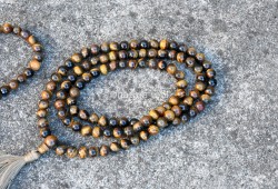 Tiger Eye Prayer Beads Set – 108 Beads Mala & Bracelet