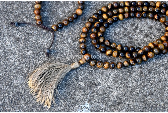 Tiger Eye Prayer Beads Set – 108 Beads Mala & Bracelet