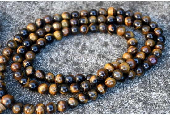 Tiger Eye Prayer Beads Set – 108 Beads Mala & Bracelet