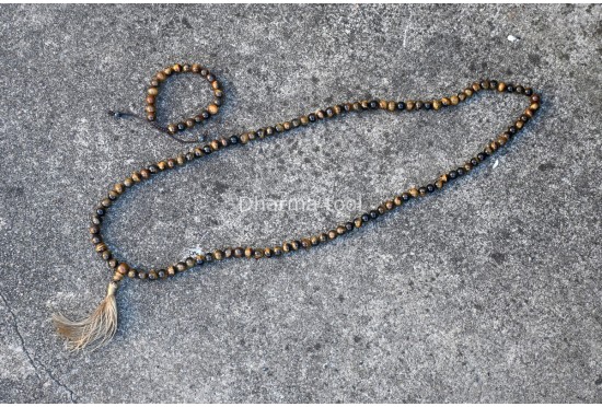 Tiger Eye Prayer Beads Set – 108 Beads Mala & Bracelet