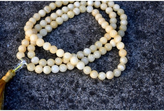 Yellow Calcite Prayer Beads Set – 108 Beads Mala & Bracelet