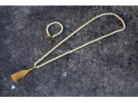 Yellow Calcite Prayer Beads Set – 108 Beads Mala & Bracelet