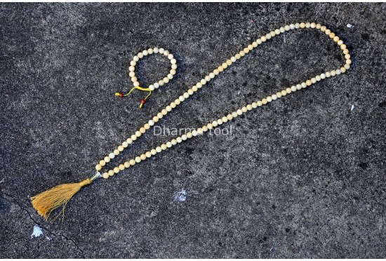 Yellow Calcite Prayer Beads Set – 108 Beads Mala & Bracelet