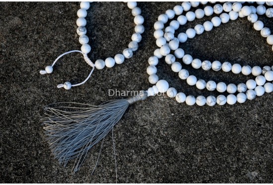 Howlite Prayer Beads Set – 108 Beads Mala & Bracelet