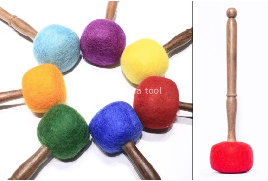 Felt Striker for Singing Bowls & Gongs – Multi Size & Multi Color