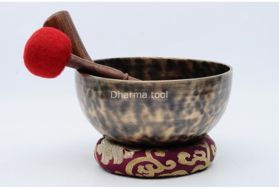 7-Inch Tibetan Singing Bowl – Tiger Eye Antique Finish for Meditation & Wellness