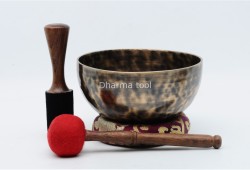 7-Inch Tibetan Singing Bowl – Tiger Eye Antique Finish for Meditation & Wellness