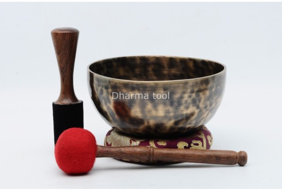 7-Inch Tibetan Singing Bowl – Tiger Eye Antique Finish for Meditation & Wellness