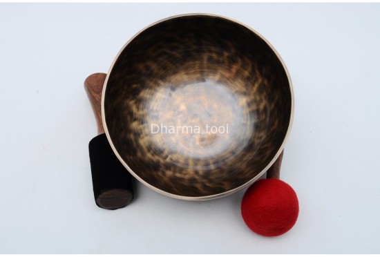 7-Inch Tibetan Singing Bowl – Tiger Eye Antique Finish for Meditation & Wellness