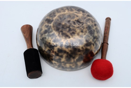 7-Inch Tibetan Singing Bowl – Tiger Eye Antique Finish for Meditation & Wellness