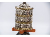 8-Inch Table Top Prayer Wheel – 3-Line Mantra