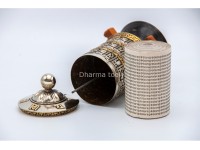 8-Inch Table Top Prayer Wheel – 3-Line Mantra