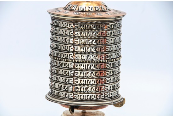 Table Top Tibetan Prayer Wheel – 10-Line Om Mani Mantra