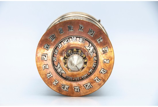 Table Top Tibetan Prayer Wheel – 10-Line Om Mani Mantra