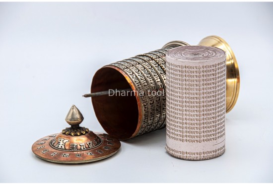 Table Top Tibetan Prayer Wheel – 10-Line Om Mani Mantra