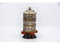 10-Inch Table Top Prayer Wheel – Eight Auspicious Symbols