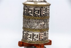 10-Inch Table Top Prayer Wheel – Eight Auspicious Symbols