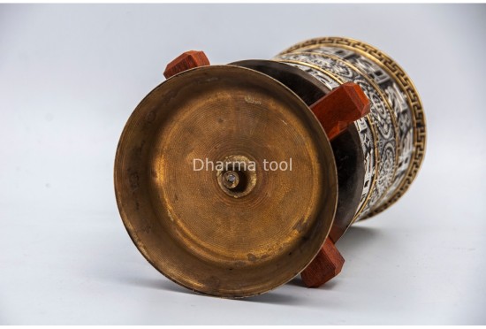 10-Inch Table Top Prayer Wheel – Eight Auspicious Symbols