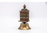 6.5-Inch Table Top Prayer Wheel – 3-Line Om Mani Mantra