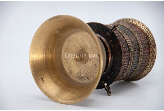 6.5-Inch Table Top Prayer Wheel – 3-Line Om Mani Mantra