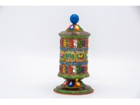 7 Inch Table Top Tibetan Prayer Wheel Eight Lucky Symbols