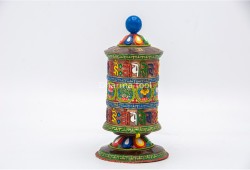 7 Inch Table Top Tibetan Prayer Wheel Eight Lucky Symbols
