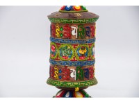 7 Inch Table Top Tibetan Prayer Wheel Eight Lucky Symbols