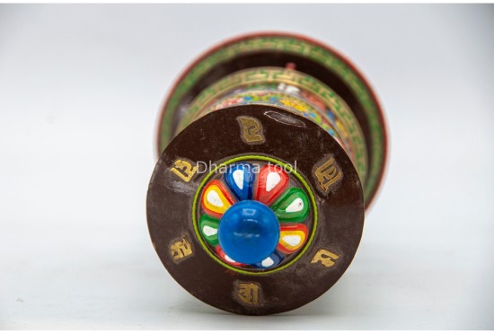 7 Inch Table Top Tibetan Prayer Wheel Eight Lucky Symbols