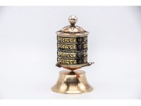 6 Inch Table Top Tibetan Prayer Wheel 4 Line Om Mani Mantra Handmade in Nepal
