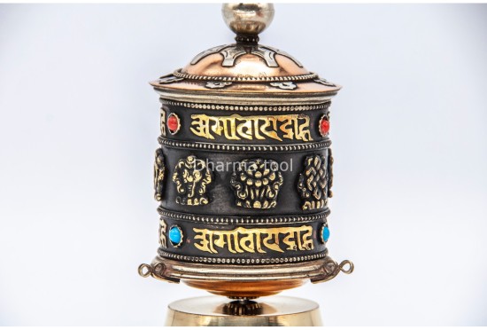 6 Inch Table Top Tibetan Prayer Wheel Eight Lucky Symbols