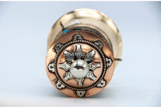 6 Inch Table Top Tibetan Prayer Wheel Eight Lucky Symbols