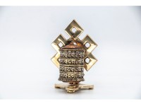 5-Inch Table Top Prayer Wheel – 4-Line Mantra & Endless Knot Base
