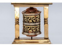 5.5 Inch Tibetan Prayer Wheel 2 Line Mantra Potala Gate Frame