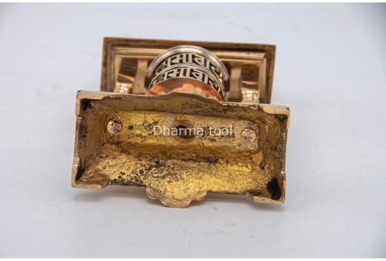 5.5 Inch Tibetan Prayer Wheel 2 Line Mantra Potala Gate Frame